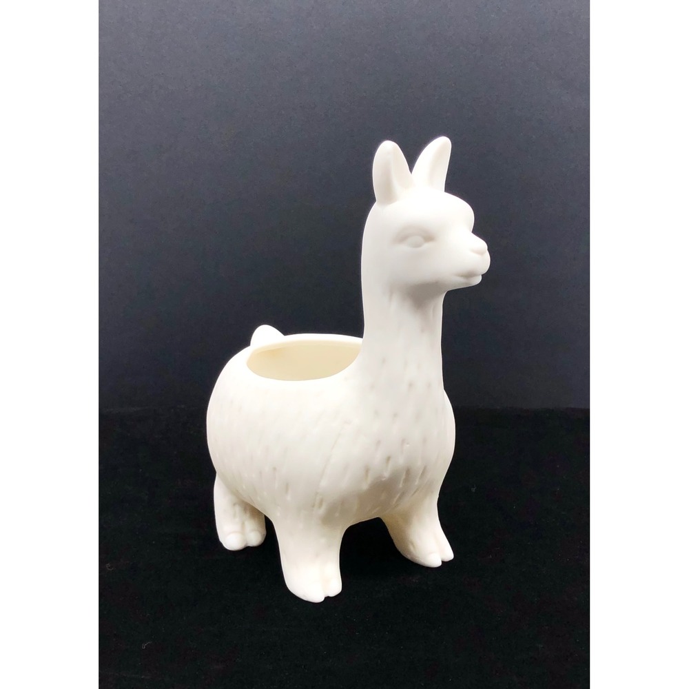 Kikkerland White Ceramic Llama Succulent Planter Small Animal Pot Boho Art Decor